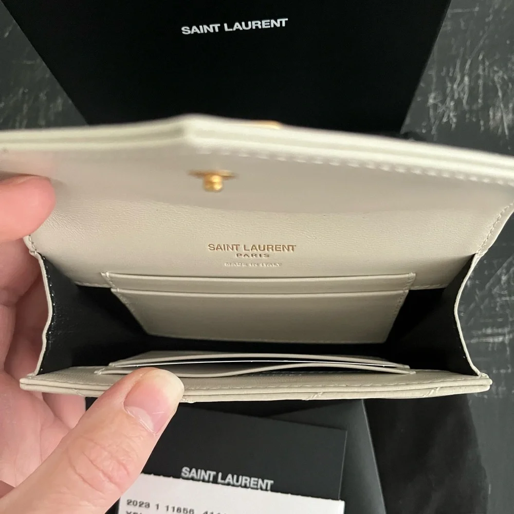 Saint Laurent Quilted Leather Card Holder Wallet - Picture 14 of 16